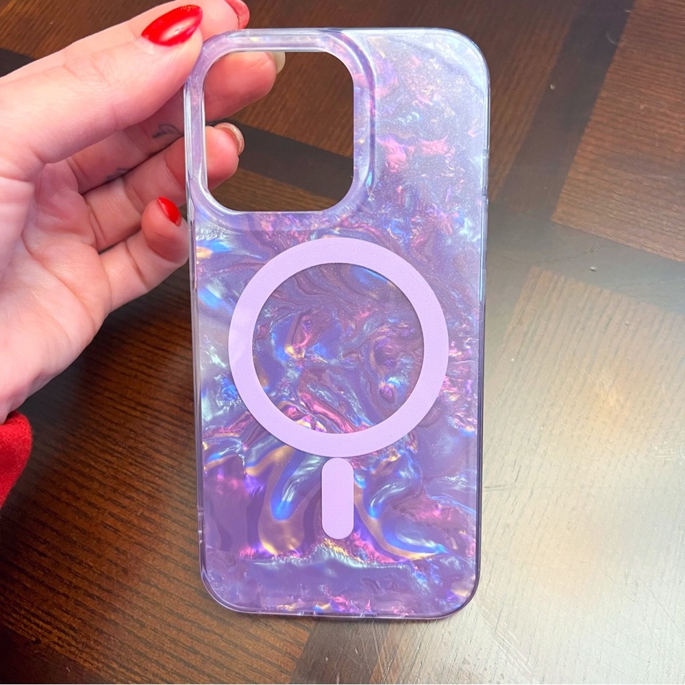 purple mother of pearl magsafe case